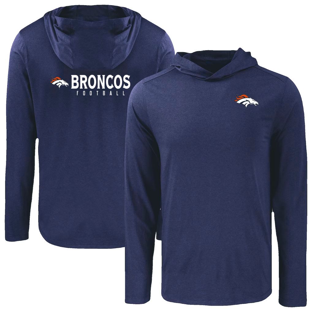 Men 2026 NFL Denver Broncos Hooded long sleeved T-shirt blue 05